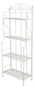 Scaffale per Piante in Metallo 4 Piani 59x29H158cm Jessica Bianco