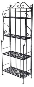 Scaffale per Piante in Metallo 4 Piani 59x29H158cm Jessica Nero