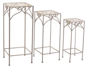 Set 3 Portapiante in Metallo 30x30H73cm Jessica Bianche