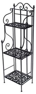 Scaffale per Piante in Metallo 3 Piani 35x29H118cm Jessica Nero