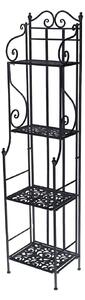 Scaffale per Piante in Metallo 4 Piani 35x29H158cm Jessica Nero