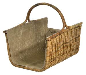 Cesto Portalegna in Rattan 61x46H49cm Marrone