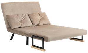 HOMCOM Divano letto ribaltabile con funzione letto e schienale regolabile, marrone chiaro