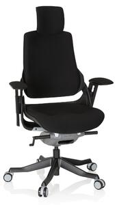 Sedia da ufficio SPEKTRE, rivestita in tessuto nero, ergonomica, con altezza regolabile