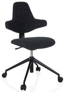 Sedia da ufficio PALIANO, rivestita in tessuto, colore nero, con altezza regolabile