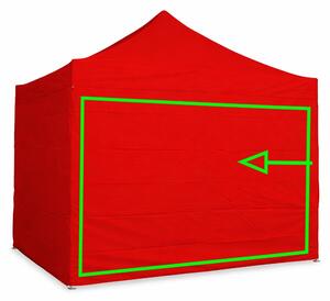 Parete laterale 3 m per gazebo pieghevoli ALU 3x3 / 3x4,5 / 3x6 m – PVC 450 g/m², impermeabile - Rosso