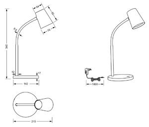 NOWA GmbH Lampada LED da tavolo Luis dimmer 3 step, grigio