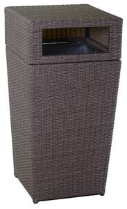 Pattumiera da Esterno Quadrata in Polyrattan 45,5x45,5x89 cm Atlanta Grigio