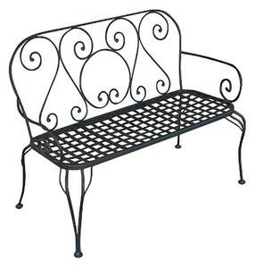 Panca da Giardino in Ferro 120x61x88cm Vorghini Verbania Nera