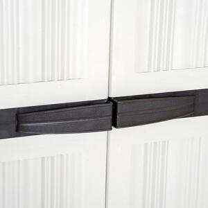 Armadio da Esterno Impermeabile con 3 Ripiani in Plastica 65x37x172 cm