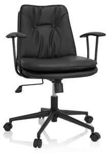 Sedia da ufficio SMALLO, in ecopelle, colore nero, con altezza regolabile
