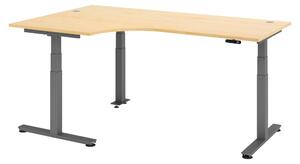 Scrivania elettrica bümö XDSM - Decorazione: acero, struttura: grafite, dimensioni: scrivania angolare 200 x 120 cm