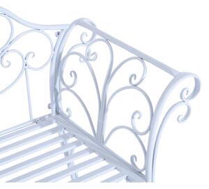 Panchina in Metallo da Giardino Bianco 134x51x89 cm