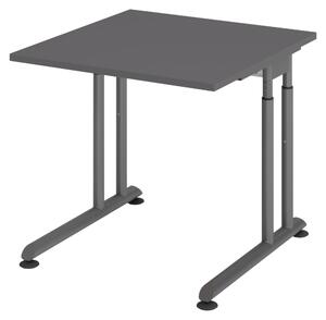 Bümö Scrivania Serie-Z - Dimensioni: 80 x 80 cm, Decorazione: grafite, Struttura: grafite