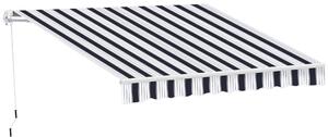 Tenda da Sole Avvolgibile a Parete Manuale a Righe Blu e bianco 2.5x2m