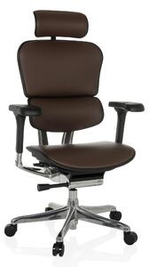 Sedia da ufficio Ergohuman Gen2 in pelle, ergonomica, color marrone