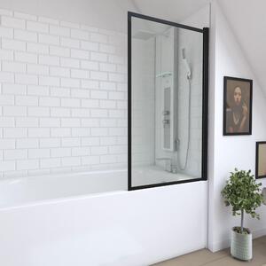 Parete doccia monopezzo Aurlane Dark Edge 75 x 130 cm vetro trasparente colore profilo nero FAC602