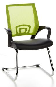 Sedia per conferenze/Sedia cantilever Visto Net V, nera/verde