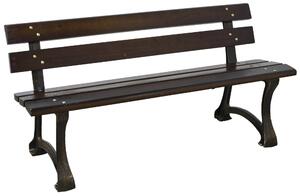Panchina da Giardino Terrazzo 2 Posti in Ghisa e Legno Bauer Parco Magnum