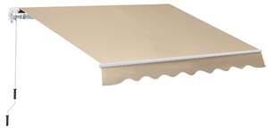 Tenda da Sole Avvolgibile Parasole a Parete Manuale Impermeabile Beige 2.5x2m