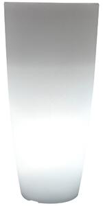 Vaso Luminoso Tondo Ø40x90 cm in Resina Bauer Bianco Ghiaccio