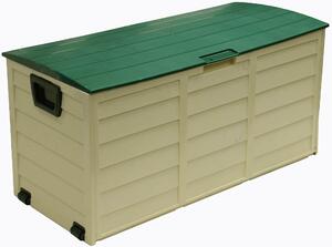 Cassapanca Baule da Esterno Rettangolare 114x51x56 cm in Resina Bauer Beige e Verde