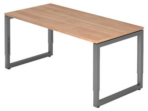 Bümö Scrivania Serie-R - Dimensioni: 160 x 80 cm, struttura: grafite, decorazione: noce
