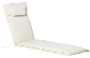 Cuscino per Sdraio Lettino Prendisole da Giardino Bianco Crema 198x53x5 cm