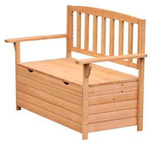 Panchina da Giardino 2 Posti con Vano Contenitore in Legno 112x58x84 cm