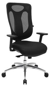 Sedia da ufficio ergonomica, con supporto lombare in rete, braccioli, colore nero e bianco