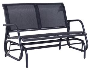Panchina Dondolo da Giardino 2 Posti in Metallo Grigio 123x70x87 cm