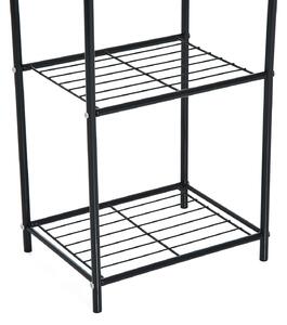 Portapiante Scaffale Metallico con 3 Ripiani Decorativi Portafiori 38x29.5x90 cm
