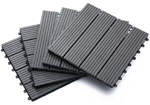 Pavimentazione da Esterno Incastrabile Piastrelle da Giardino 11 Mattonelle 30x30x2.2 cm Grigio