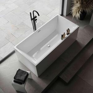 Vasca da bagno freestanding VERONA - Acrilico - Bianco - 170 x 80 x 60 cm - con superficie di appoggio