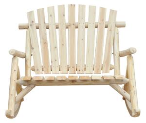 Panchina Dondolo da Giardino 2 Posti in Legno 96x112.5x100 cm