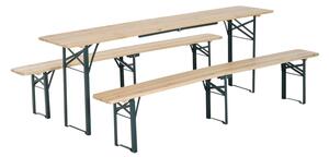Set Birreria Pieghevole Tavolo con 2 Panche in Legno di Abete