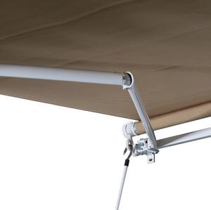 Tenda da Sole Avvolgibile a Parete 2.95x2.5m in Poliestere Beige