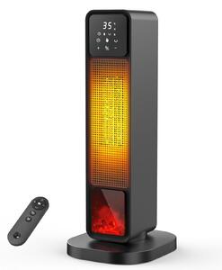 Stufa elettrica con effetto fiamma 3D, 2200 W, riscaldamento PTC in Vetroceramica, 4 modalità, timer
