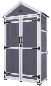 HOMAVO Casetta da giardino in legno con protezione UV e tetto a falda unica, casetta da giardino in legno con pavimento, 99,3 × 56,5 × 178 cm, ripostiglio per giardino, terrazza, cortile, prato