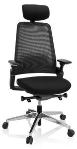 Sedia da ufficio BRACIO, rivestita in tessuto/rete, colore nero, con altezza regolabile
