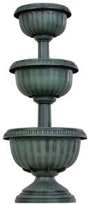 Portapiante Fioriera 3 Livelli Ø43x98,5 cm con Forma a Fontana Verde Antico