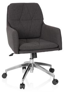 Sedia da ufficio Shake 350, rivestita in tessuto grigio, regolabile in altezza e dotata di rotelle