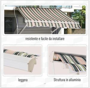 Tenda da Sole da Parete 180x70x70 cm Avvolgibile in Acciaio e Poliestere