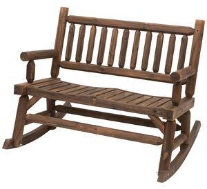 Panchina da Giardino a Dondolo 2 Posti 112x67x93 cm in Legno di Abete Rustico