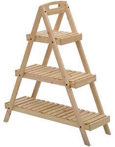 Portapiante Fioriera 3 Livelli 86x28x100 cm Piramide in Legno di Abete Bianco