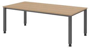 Scrivania bümö Serie Q - Struttura: grafite, Dimensioni: 200 x 100 cm, Finitura: rovere