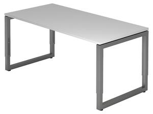 Scrivania bümö Serie-R - Dimensioni: 160 x 80 cm, struttura: grafite, decorazione: grigio