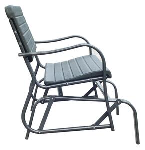 Panchina a Dondolo da Giardino in Metallo 125x73x88 cm Grigio