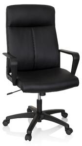 Sedia da ufficio LISSO, rivestita in ecopelle nera, ergonomica e regolabile in altezza