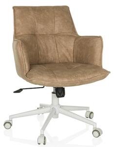 Sedia da ufficio SOLAO LIFE W, rivestita in tessuto, color beige, con altezza regolabile